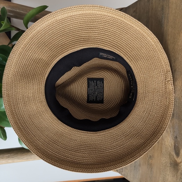 NWOT Eric Javits Phoenix Fedora Hat Natural Black UPF 50+ Sun Protection main image 5